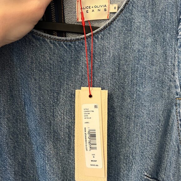 Alice + Olivia denim ruffle maxi dress - Picture 2 of 5